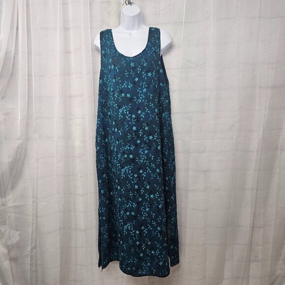 Unbranded Dresses & Skirts - Blue Rust Floral Sleeveless Maxi Dress Reversible Boho M+